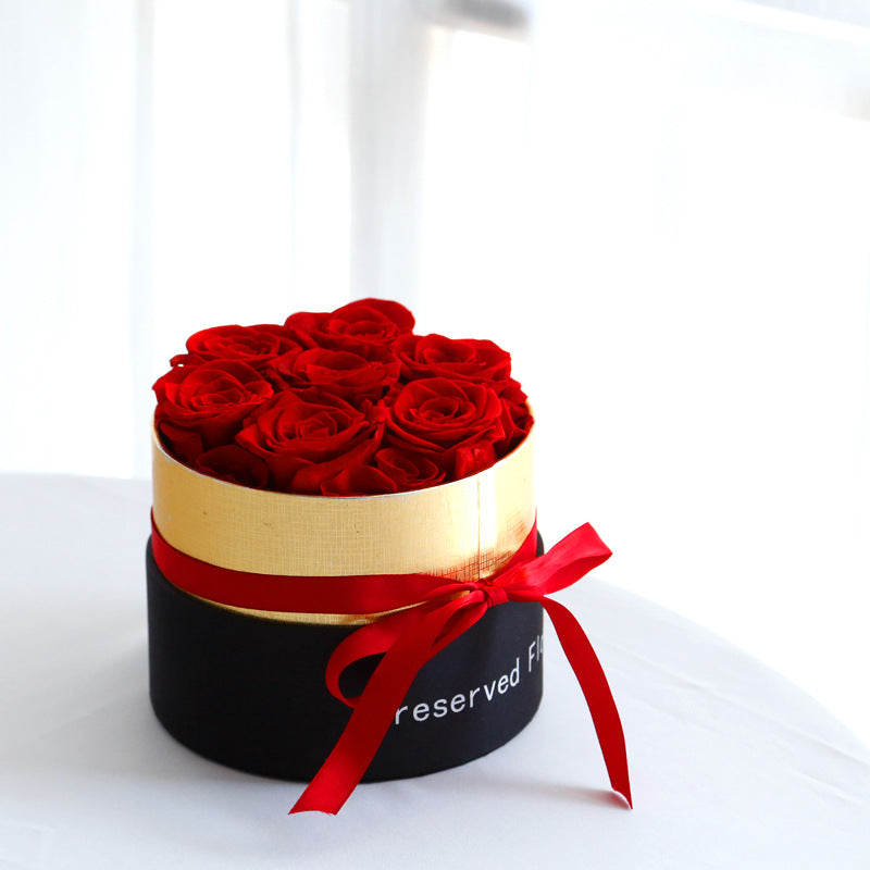 Eternal Roses in Box Preserved Real Rose Flowers with Box Set Valentines Day Gift Romantic Artificial Flowers