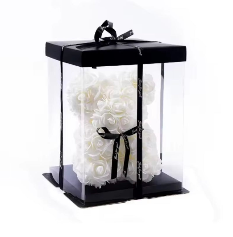 1Pc Rose Bear Artificial Foam Flowers Bear Romantic Creative Gifts for Valentines Day Anniversary Wedding Birthday with Box