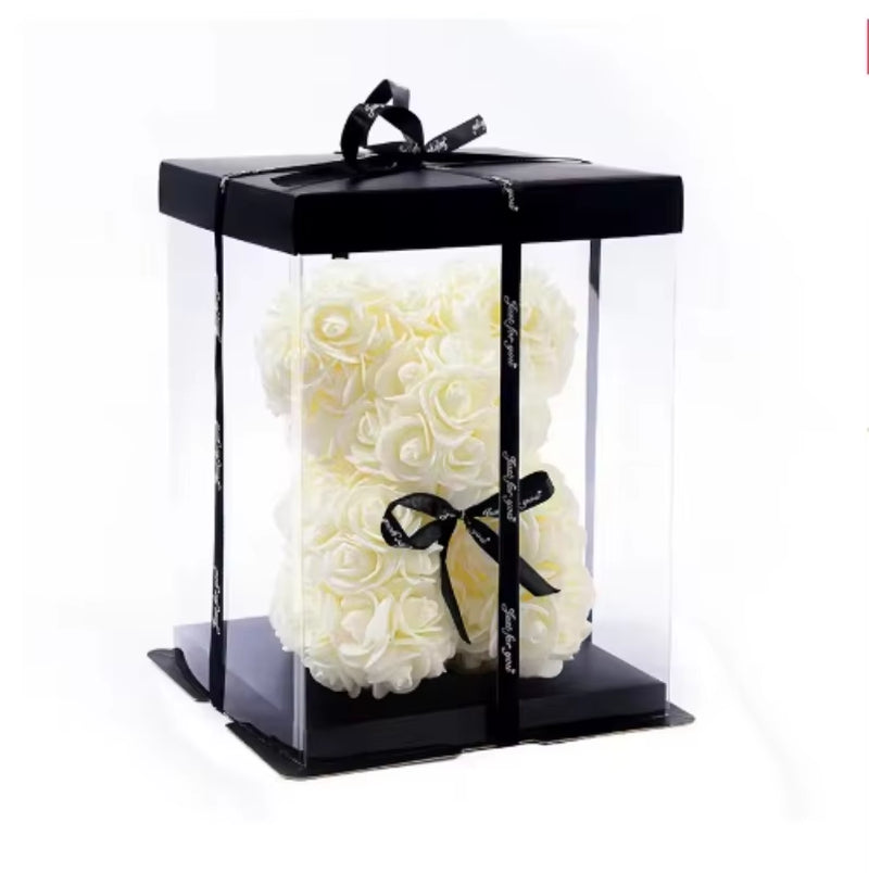 1Pc Rose Bear Artificial Foam Flowers Bear Romantic Creative Gifts for Valentines Day Anniversary Wedding Birthday with Box