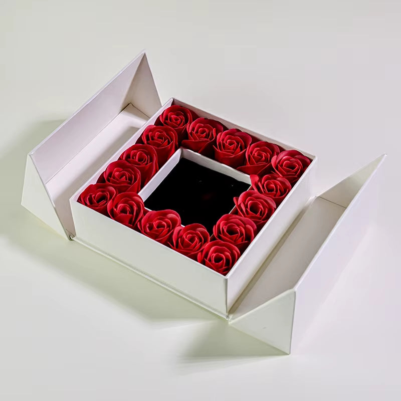 Rose Gift Box Soap Flower Artificial Rose Window Storage Box for Wedding Girlfriend Valentines Day Birthday Gifts 2023