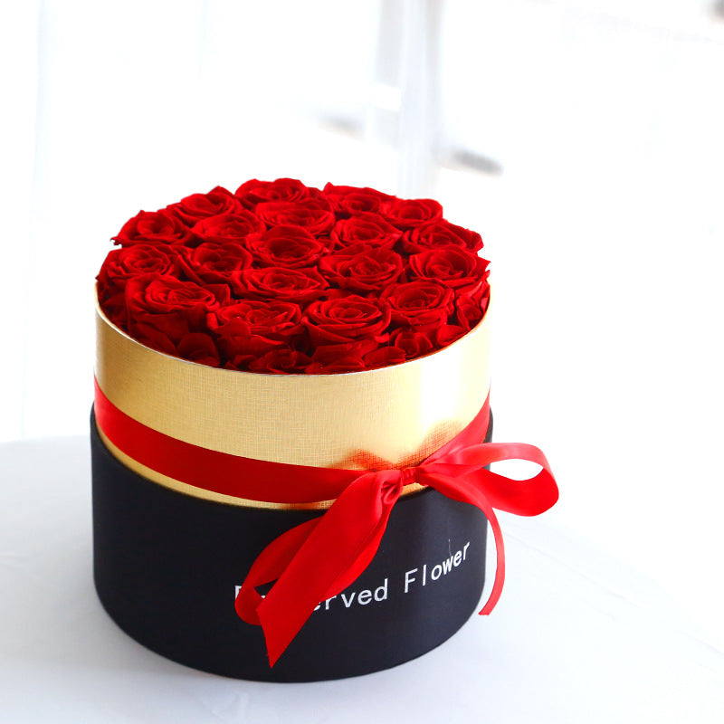 Eternal Roses in Box Preserved Real Rose Flowers with Box Set Valentines Day Gift Romantic Artificial Flowers