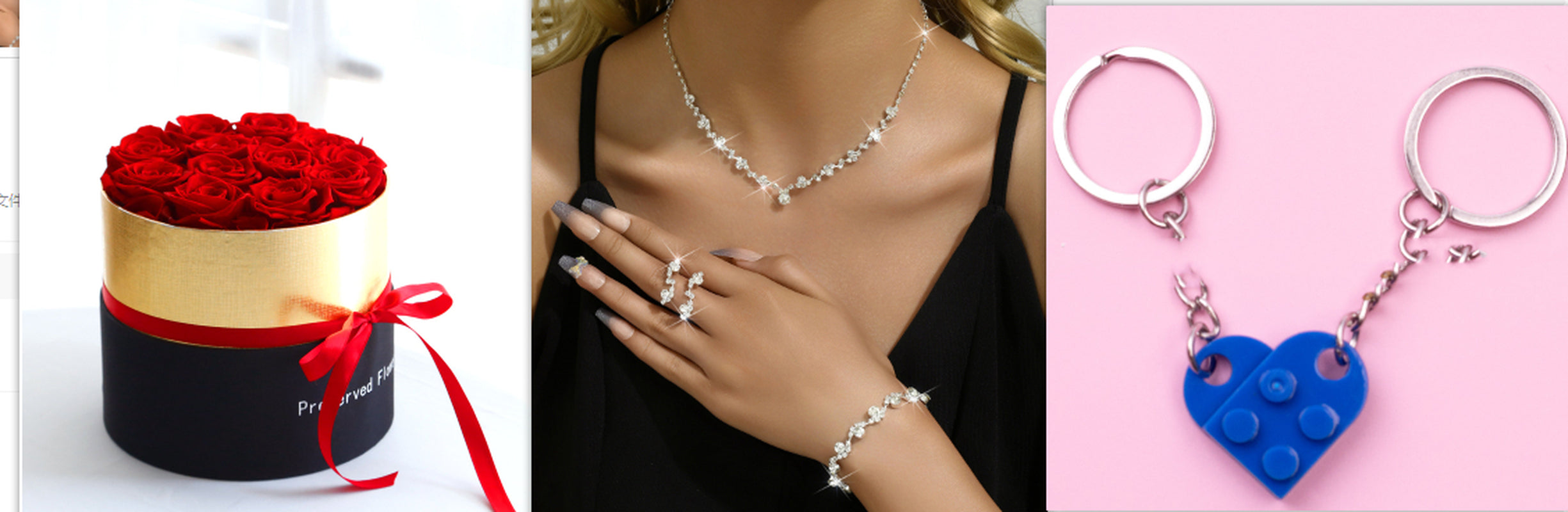 Eternal Roses in Box Preserved Real Rose Flowers with Box Set Valentines Day Gift Romantic Artificial Flowers